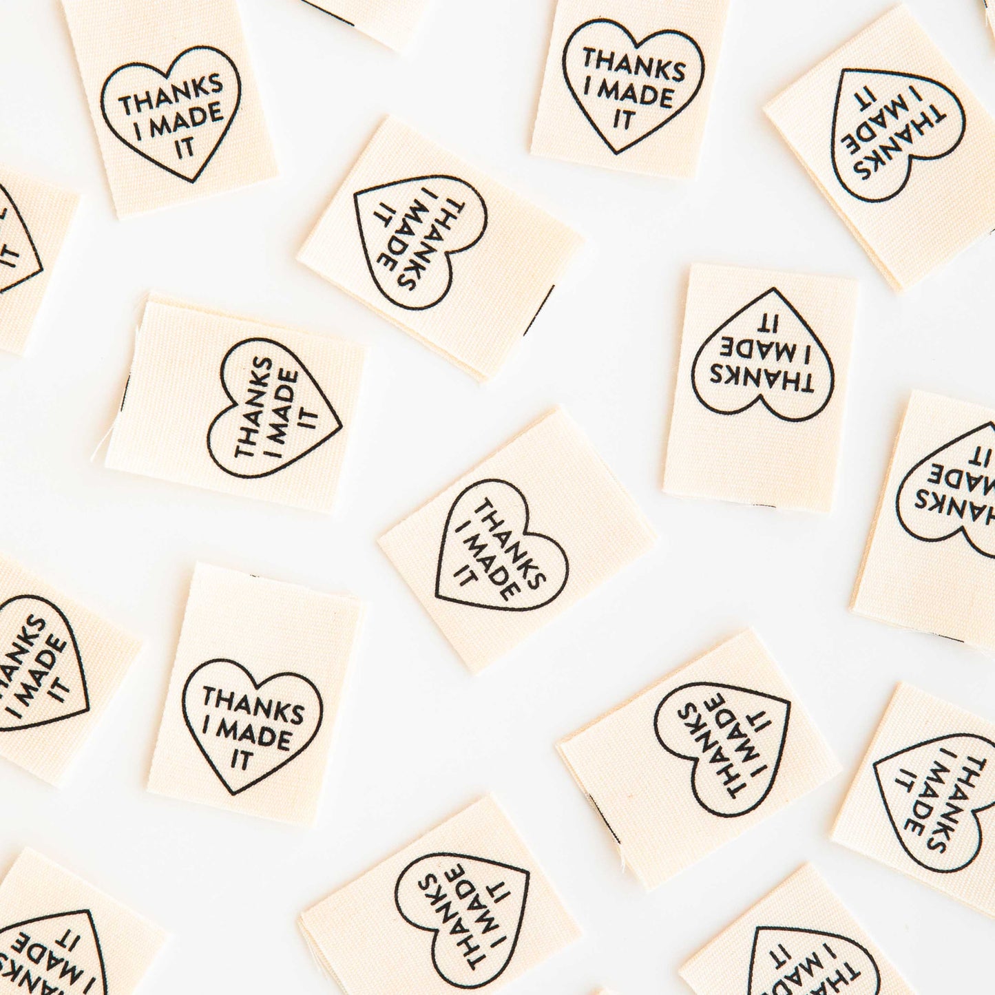 Thanks I Made It Heart Organic Cotton - Sewing Quilt and Garment Labels