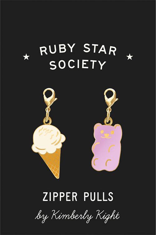Kimberly Kight Ice Cream Cone & Gummy Bear Zipper Pulls