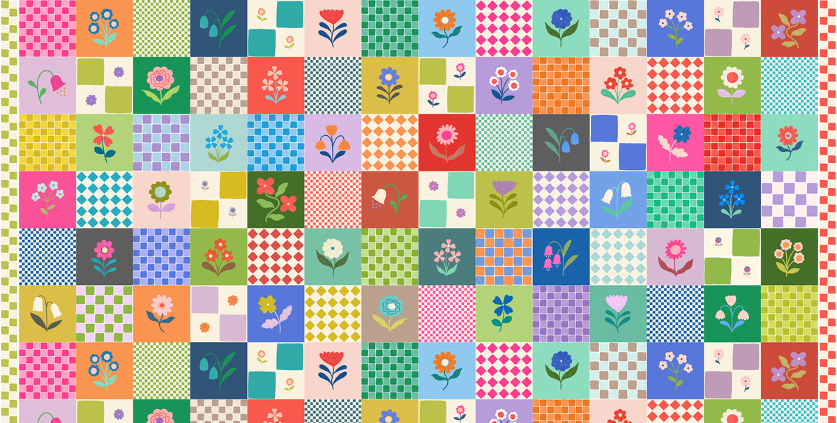 Patchwork 3in Flower Sqs - Patchwork Joy