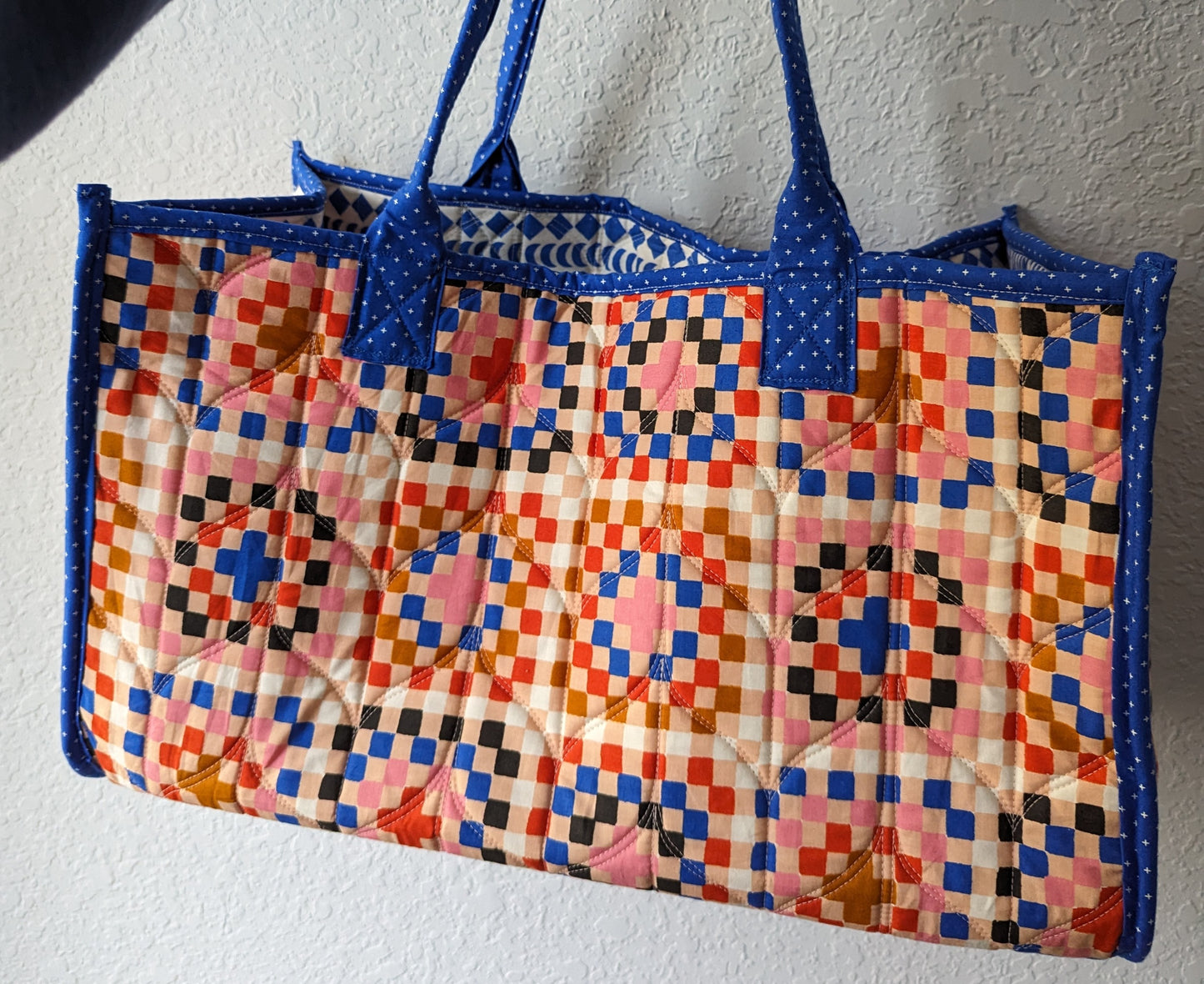 All the Things Tote Bag-Blue Granny Square
