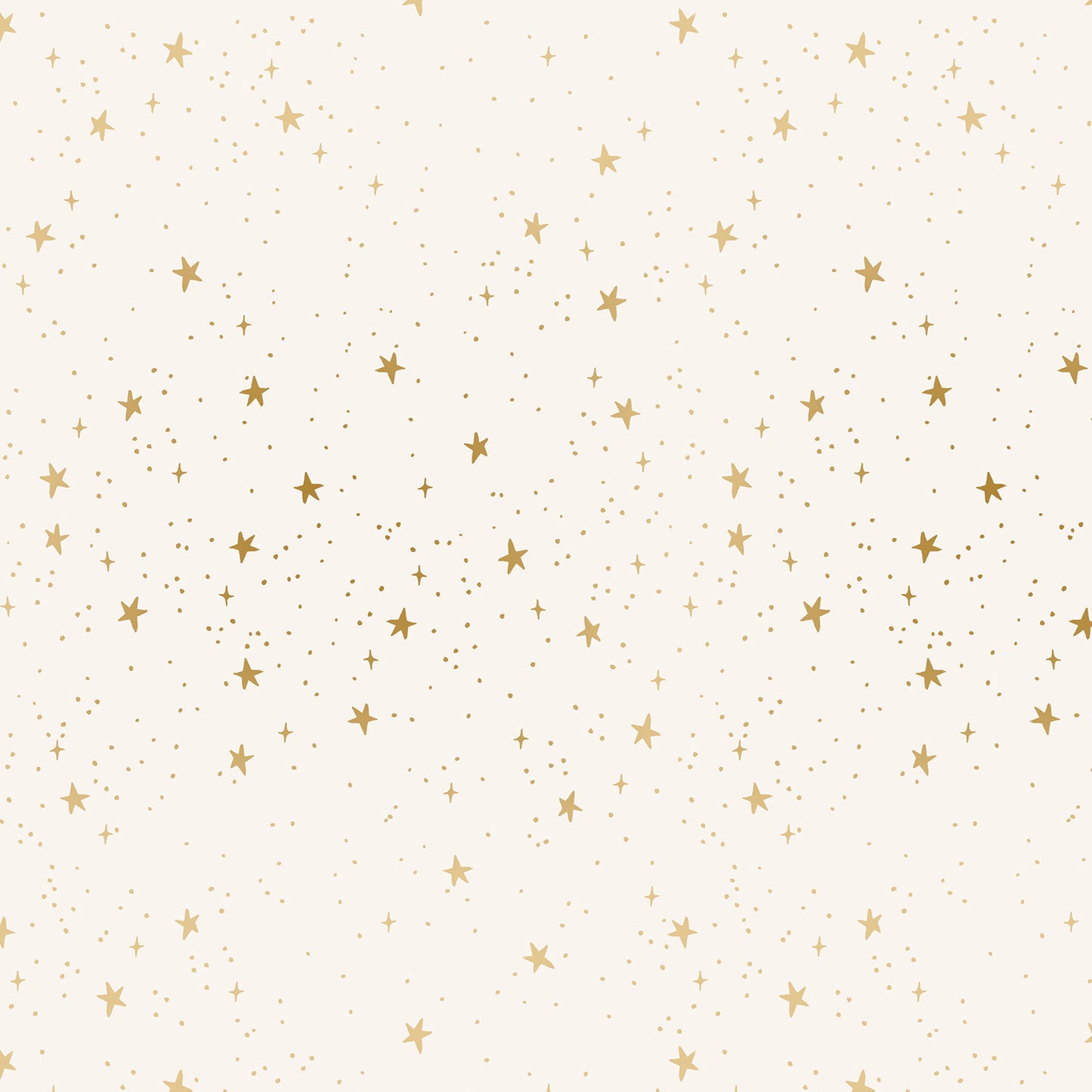 Stars Metallic Gold on Cream - Primavera