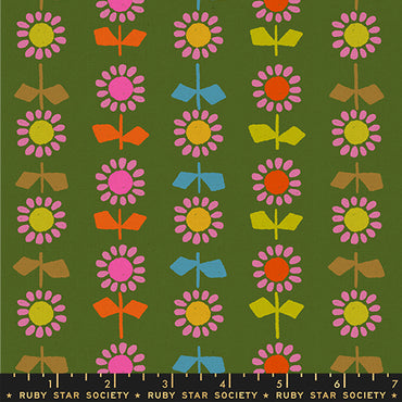 PREORDER - Daisy Stripe Green - Catnap CANVAS