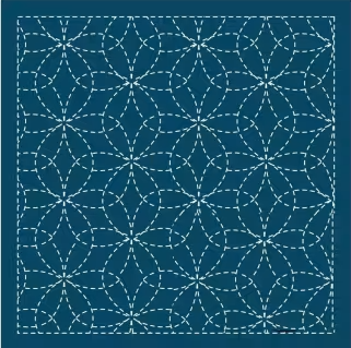 Sashiko Sampler Hana zashi Navy