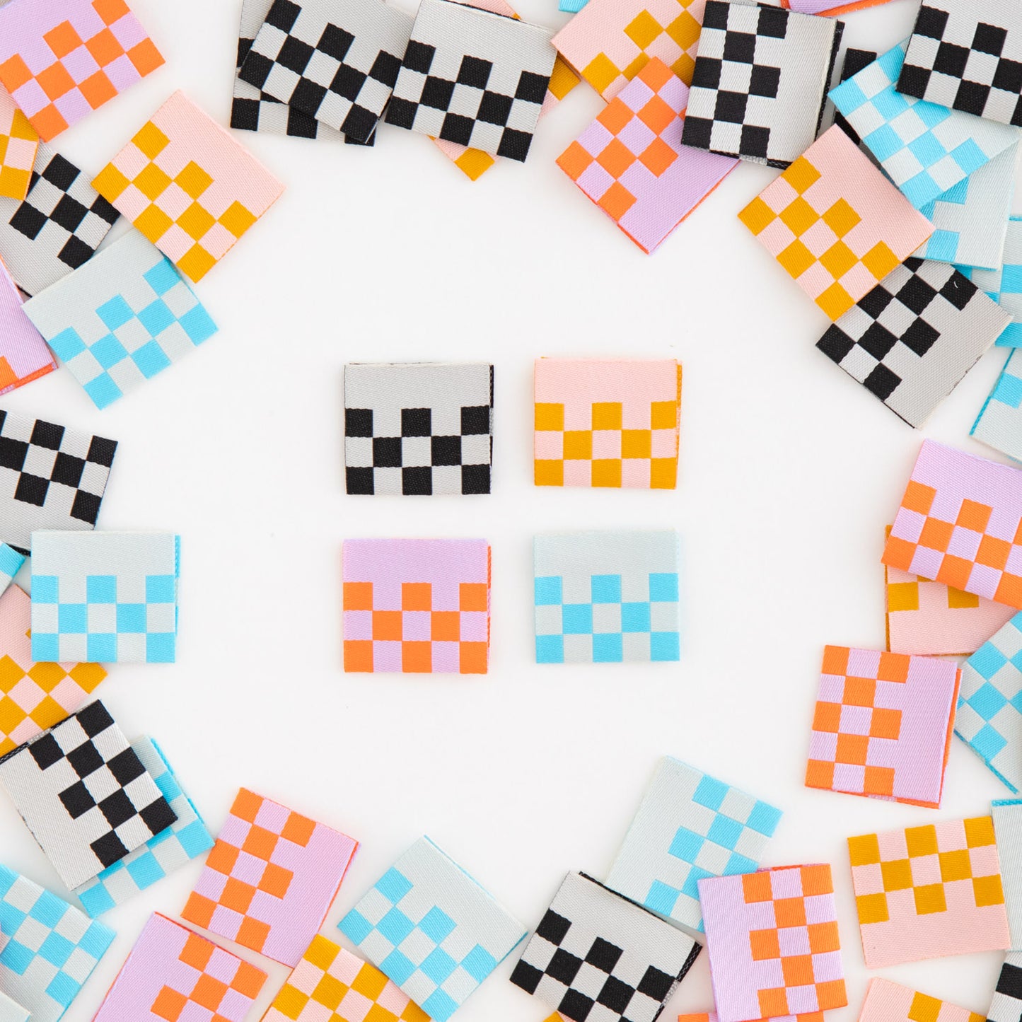 Checkerboard Sarah Hearts Labels