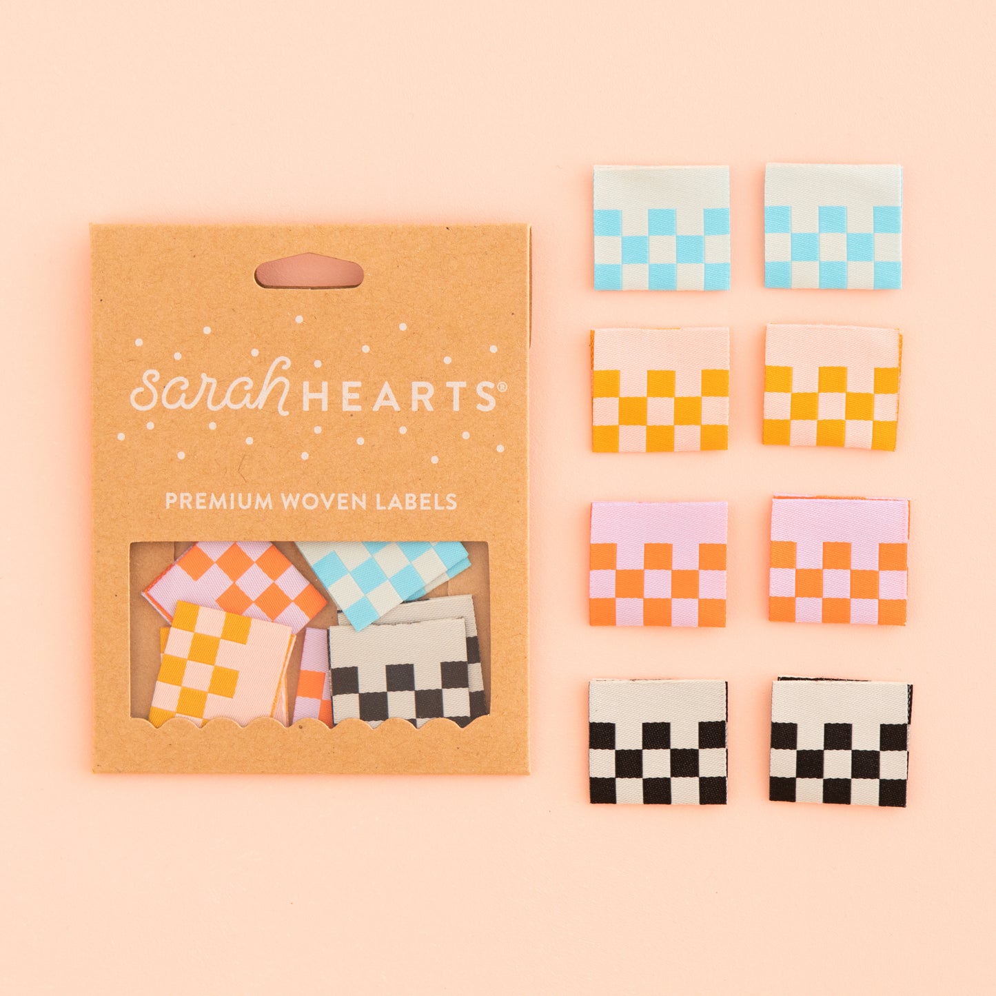 Checkerboard Sarah Hearts Labels