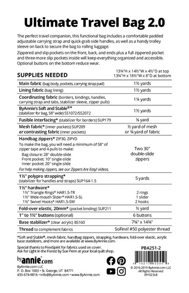 Ultimate Travel Bag 2.0 Paper Pattern