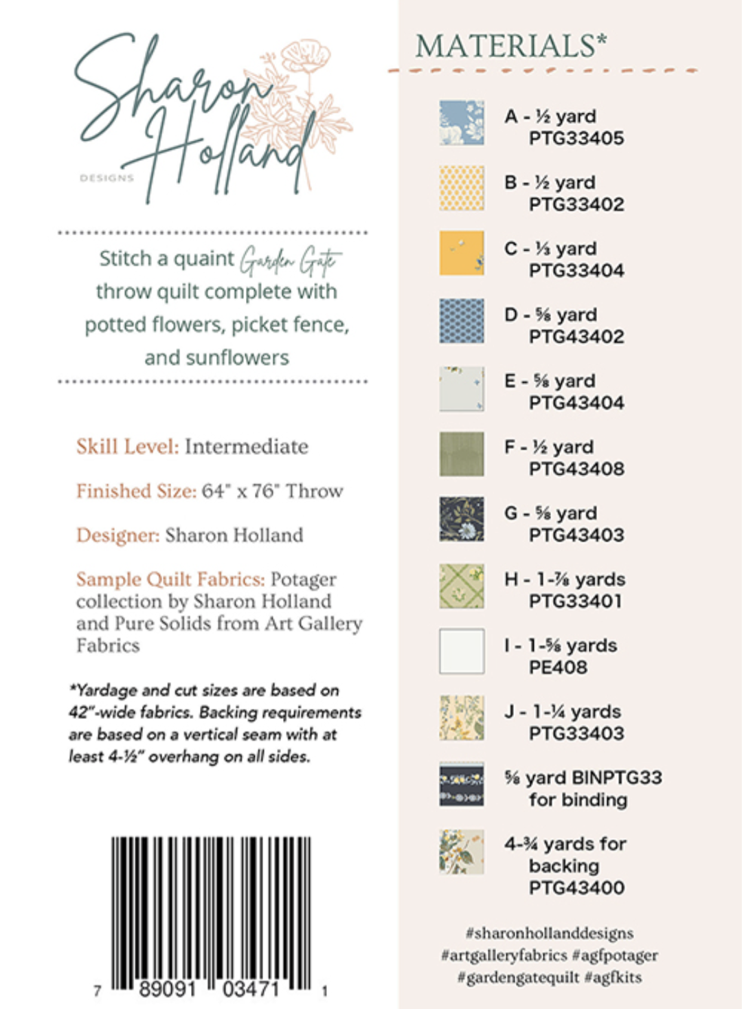 Garden Gate Quilt kit ft. Potager by Sharon Holland