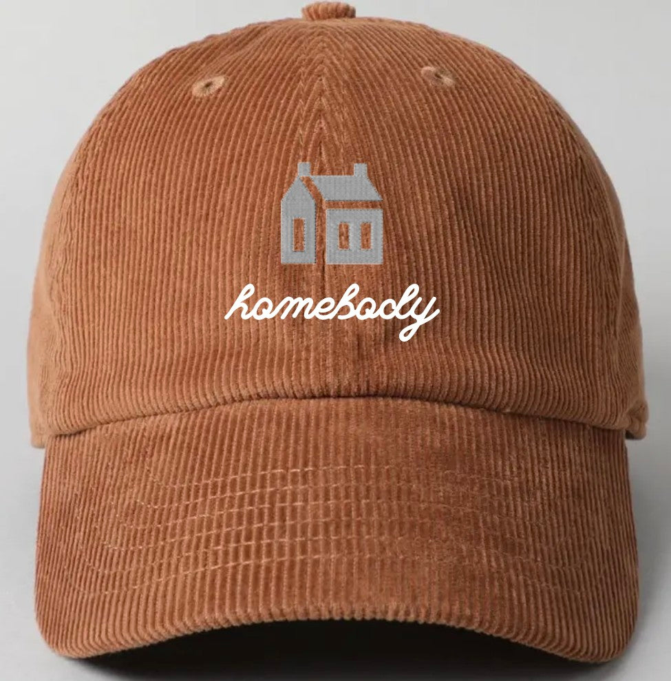 Tan Corduroy Homebody Embroidered Dad hat