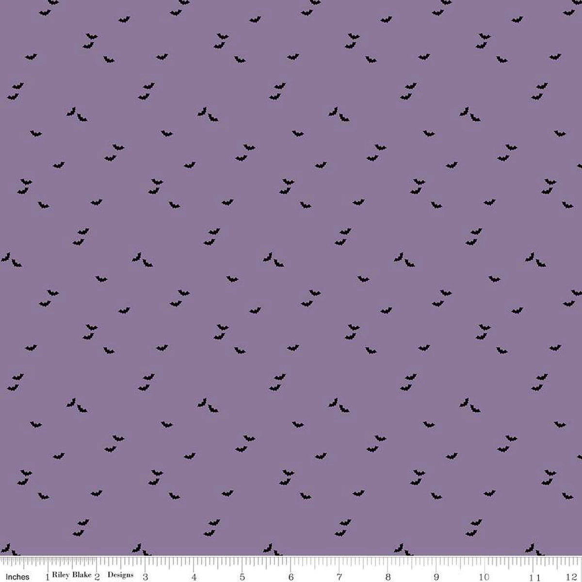 Bats Black on Purple - Seasonal Basics Riley Blake