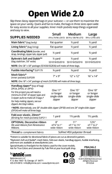 Open Wide 2.0 Paper Pattern