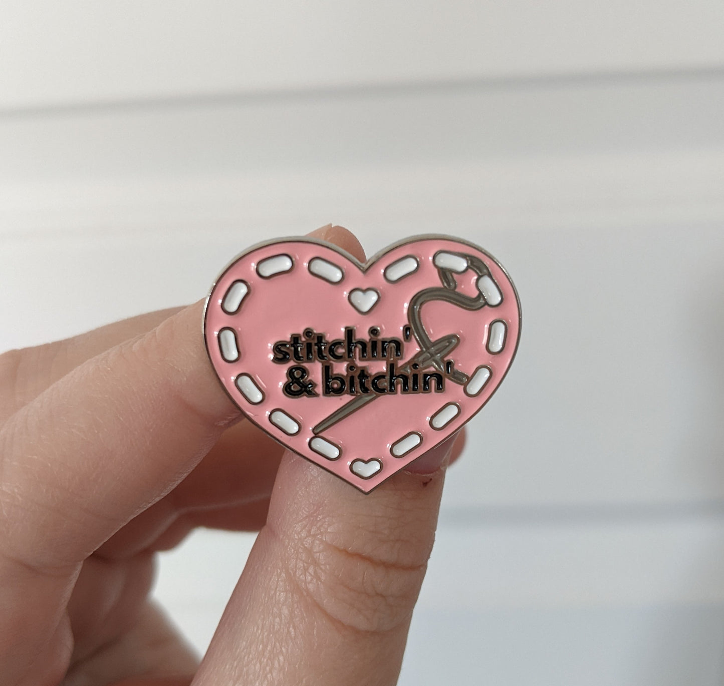 Stitchin' Enamel pin