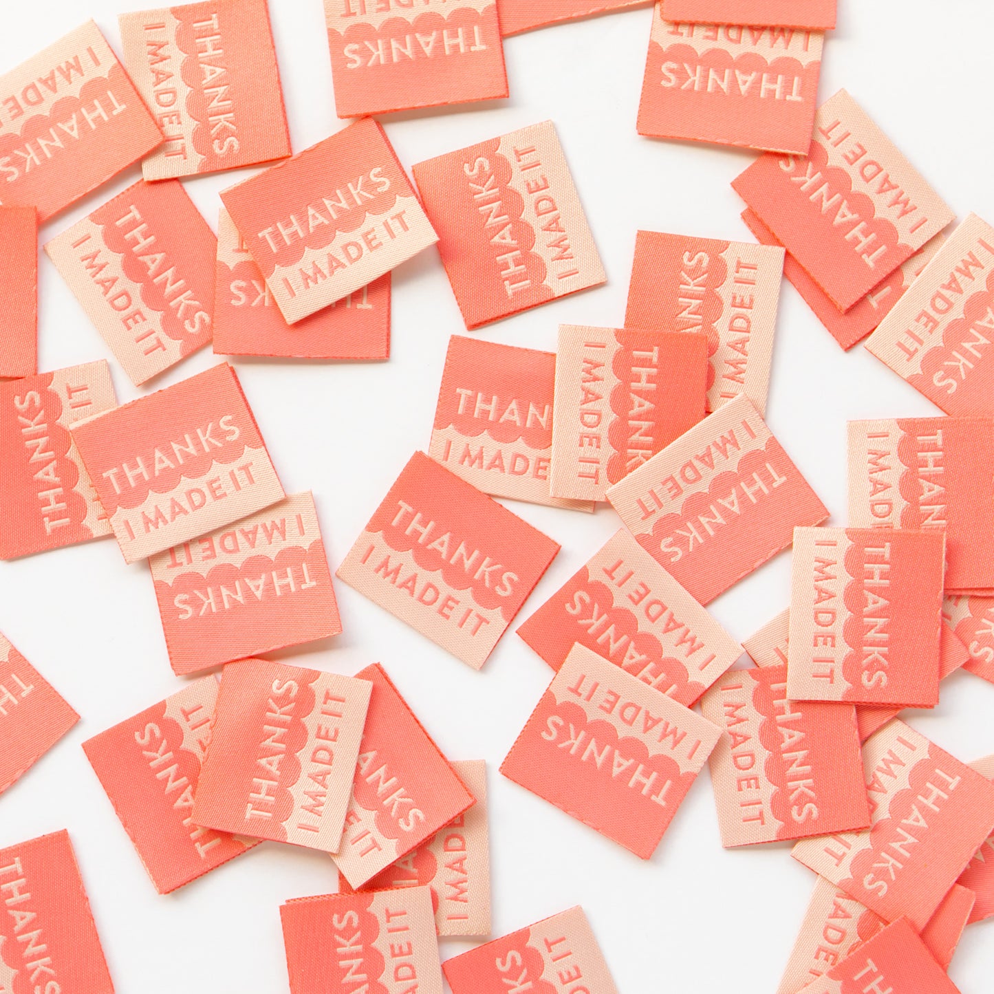 "Thanks I Made It" Coral & Cream Sarah Hearts Labels