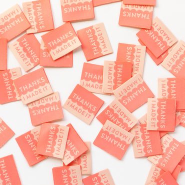 "Thanks I Made It" Coral & Cream Sarah Hearts Labels