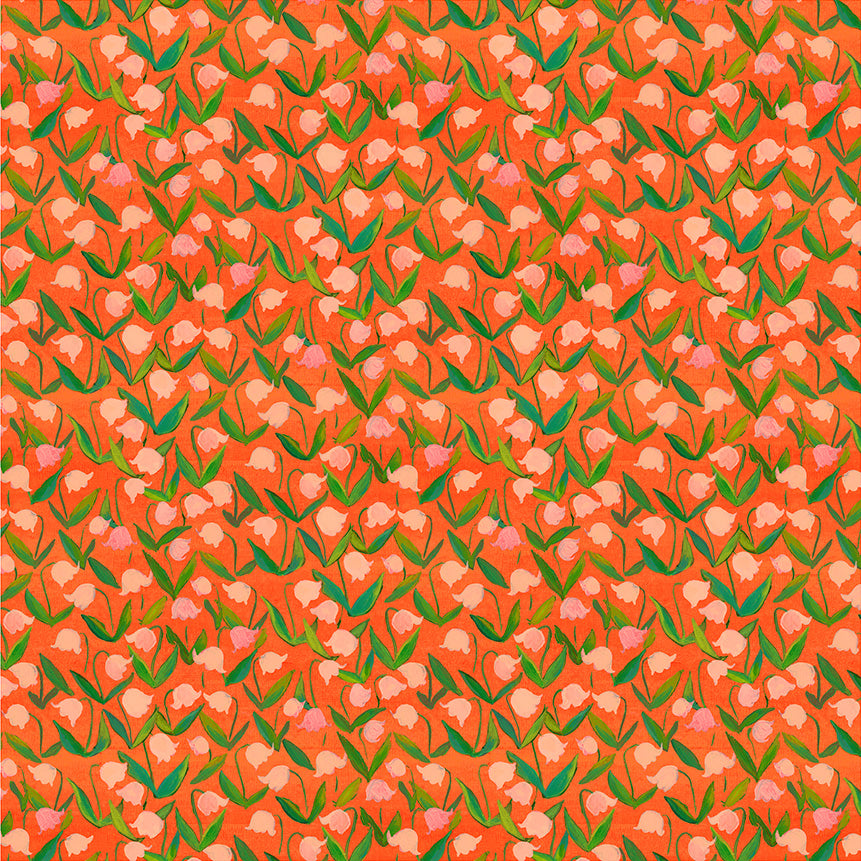 Flowerbed in Coral Color - Heather Ross By Hand