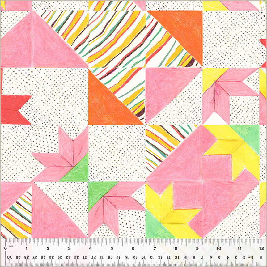 Bee's Quilt in White Color - Heather Ross By Hand - CANVAS