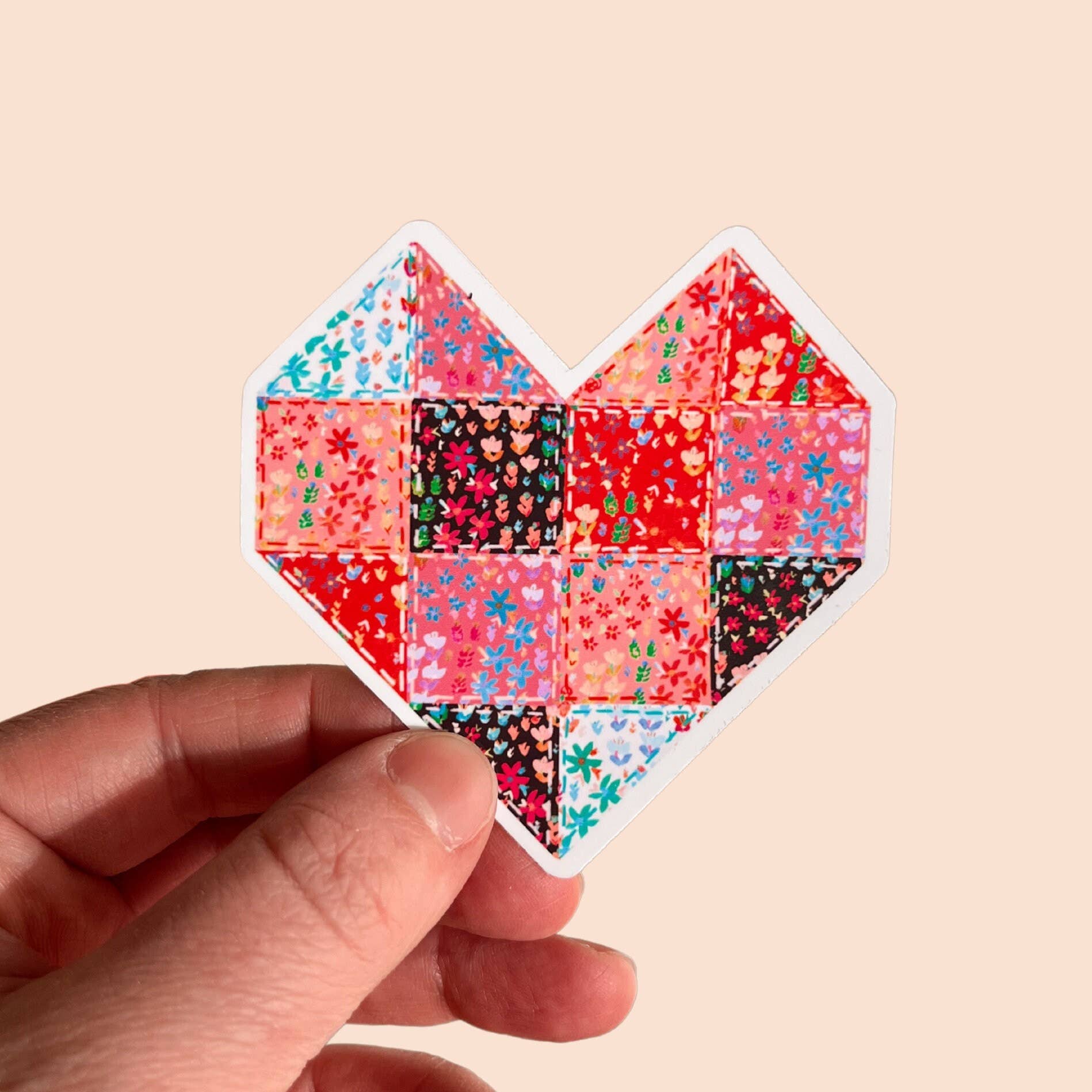 Quilt Heart Vinyl Stickers, Sewing Stickers, Quilt Stickers