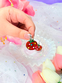 Sewing Notions Acrylic Earrings - Pin Cushion pair hoops