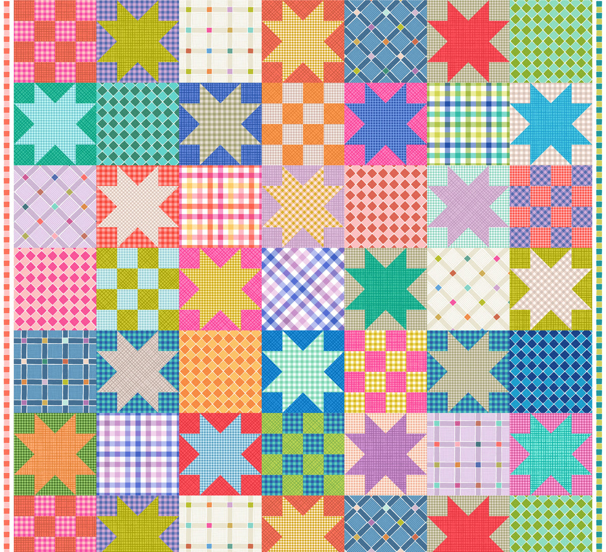 Patchwork 6in Star Checker Sqs - Patchwork Joy BTY