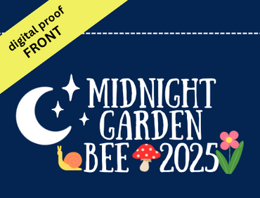 Midnight Garden Bee Sew-in Woven Centerfold label