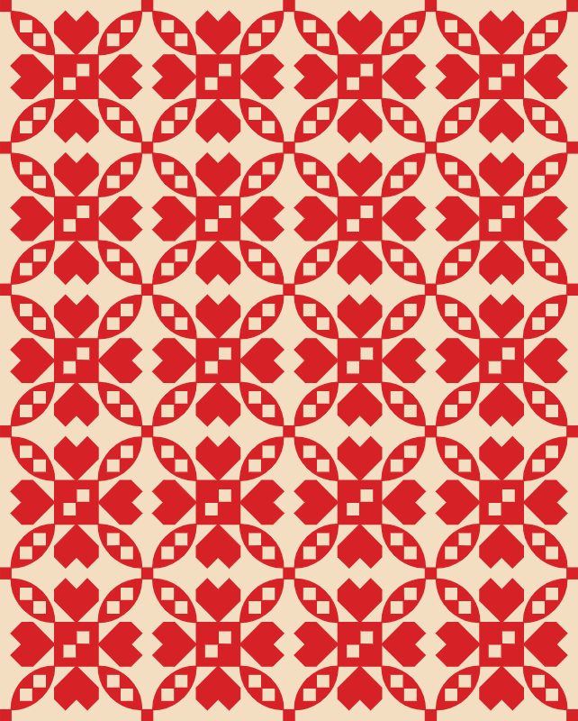 Classic Red & Cream - Folk Hearts Quilt Kit by Mija Handmade