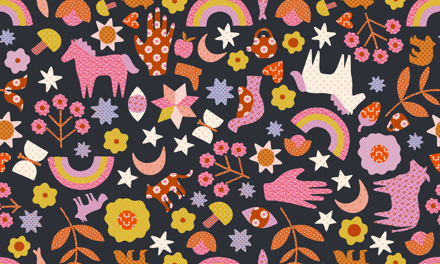 Applique Menagerie Soft Black - Meadowstar