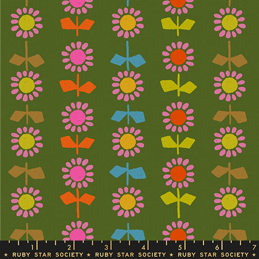 PREORDER - Daisy Stripe Green - Catnap CANVAS