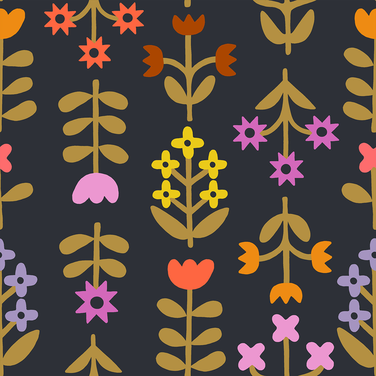 Meadow Soft Black - Favorite Flowers CANVAS