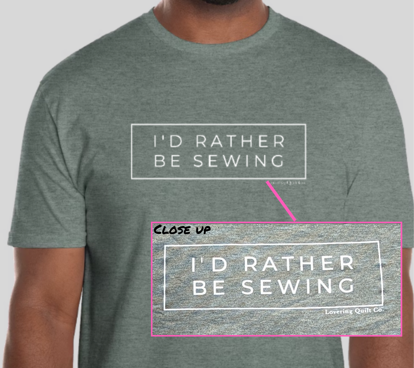 Rather Be Sewing Tee - Heather Olive