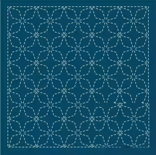 Sashiko Sampler Kaku Shippo Navy