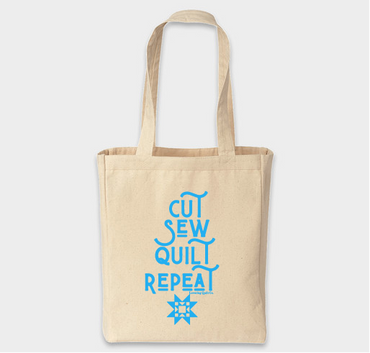 Cut Sew Quilt Repeat Canvas Tote Bag