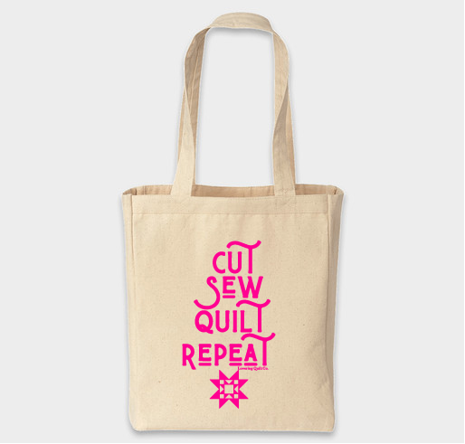 Cut Sew Quilt Repeat Canvas Tote Bag