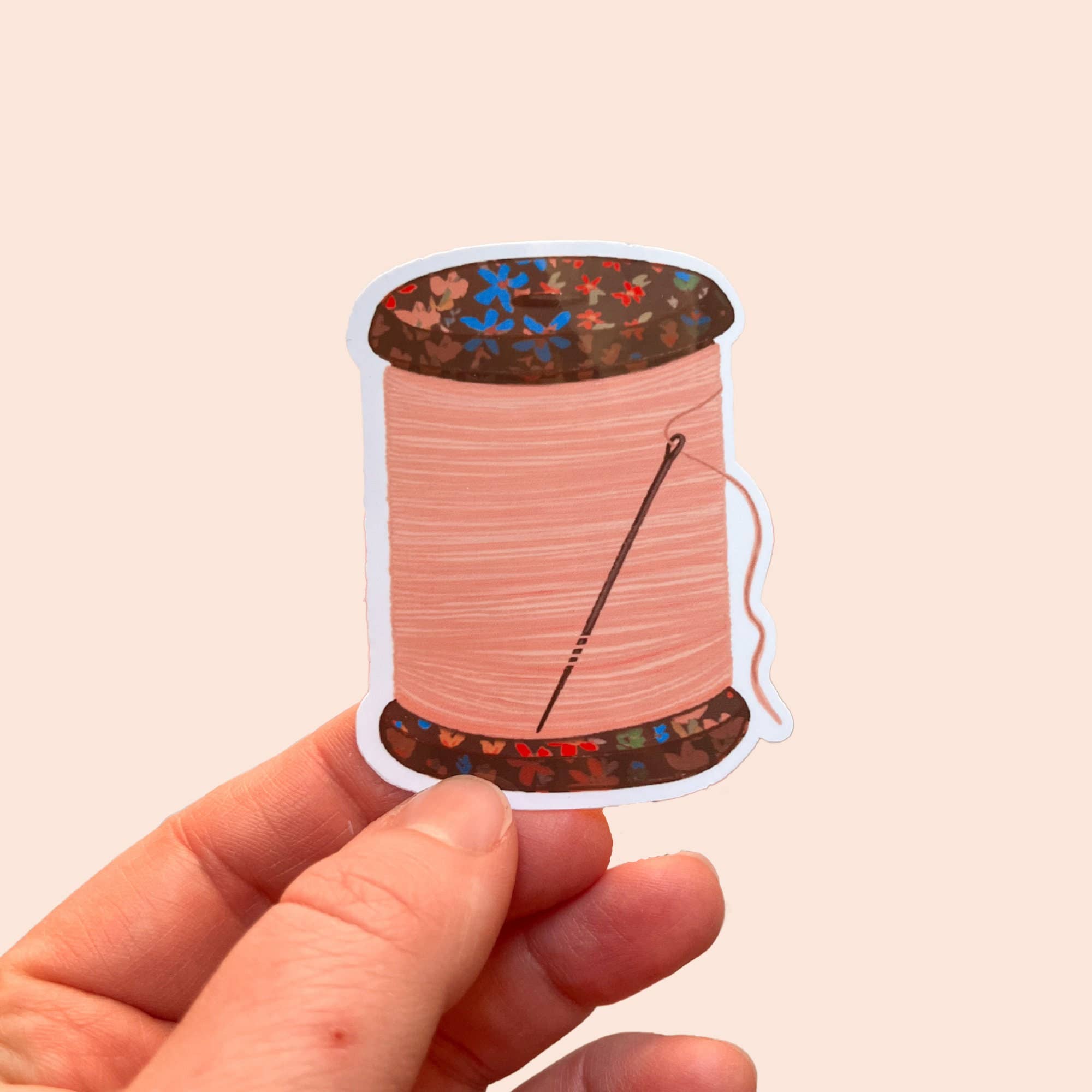 Spool Of Thread Vinyl Stickers, Cute Quilt Sewing Sticker