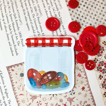 Sewing Vinyl Stickers, Jar Of Buttons, Quilting Sticker