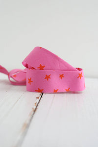 2.5" Bias Quilt Binding- Starry Vivid Pink Bessie Pearl - BTY