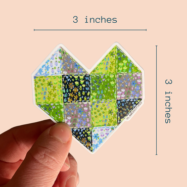 Quilt Heart Vinyl Stickers, Sewing Stickers, Quilt Stickers