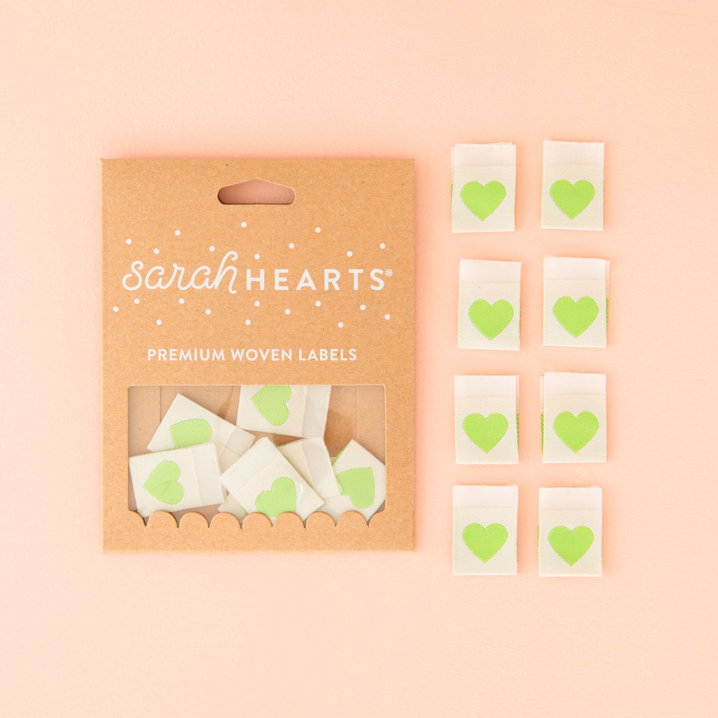 Green Heart Sarah Hearts Labels