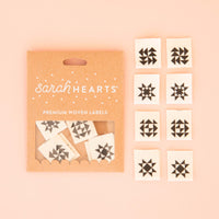 Quilt Block B&W Sarah Hearts Labels