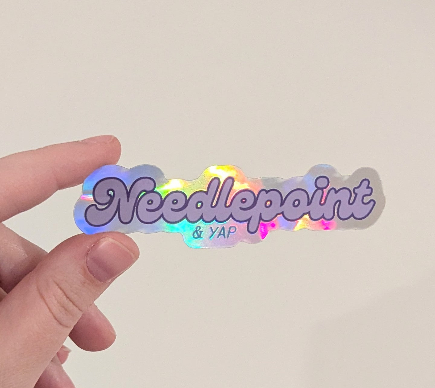 Needlepoint & Yap Holographic Sticker