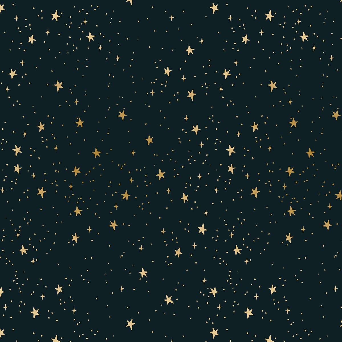Stars Metallic Gold on Black - Primavera