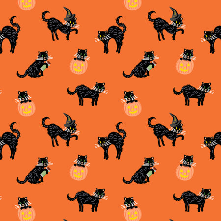 Black Cat in Orange Metallic - Rifle Paper Co Halloween