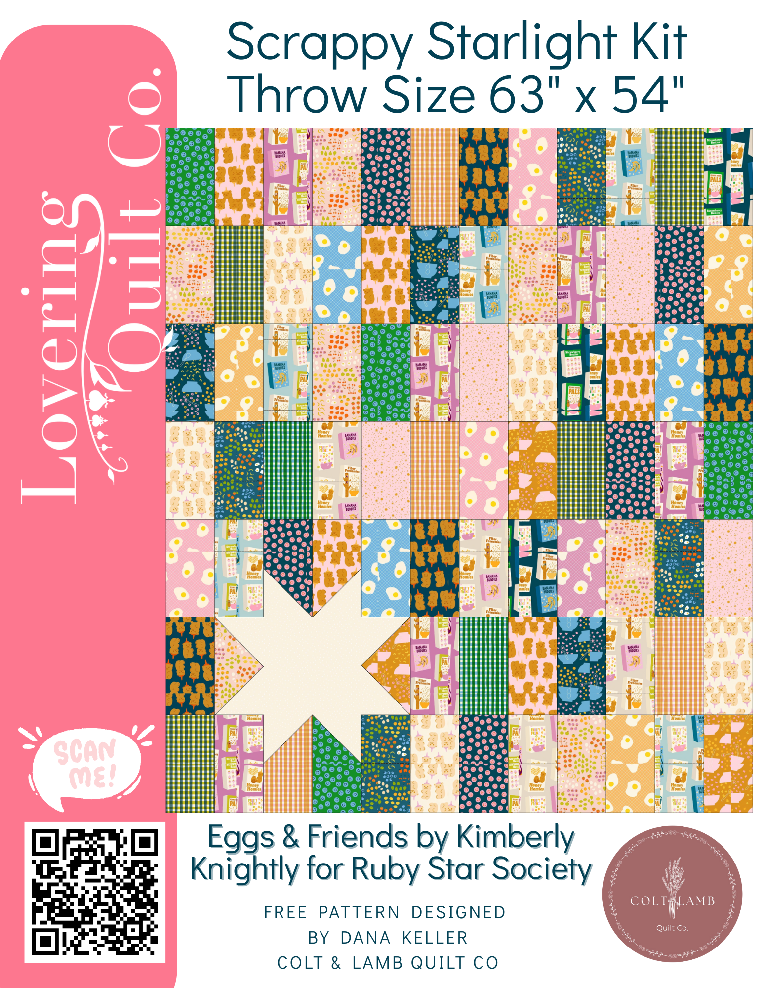 Egg & Friends Scrappy Starlight Quilt Kit