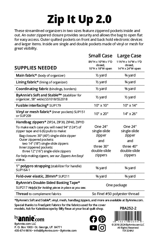 Zip it Up 2.0 Paper Pattern